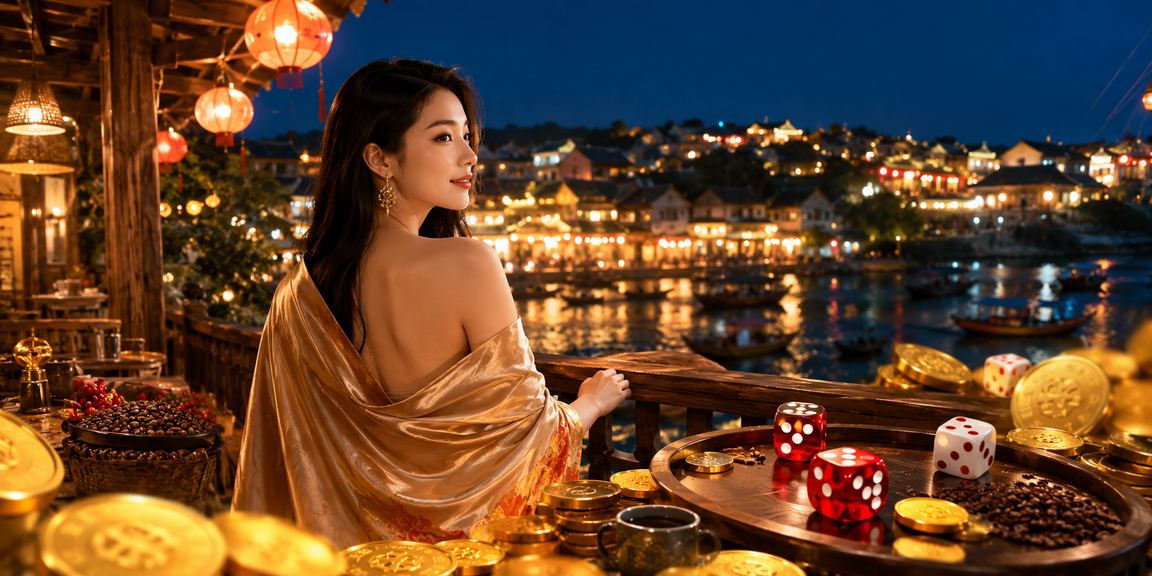 Trò chơi Tài Xỉu xúc xắc tại khu nghỉ dưỡng Mũi Né bên tách cà phê